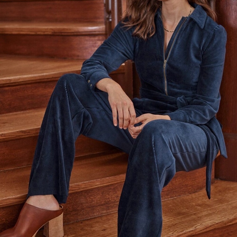 Evereve Gemma cord zipper jumpsuit